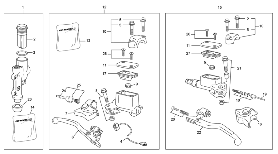 MASTER CYLINDER FRONT - CLUTCH - REAR