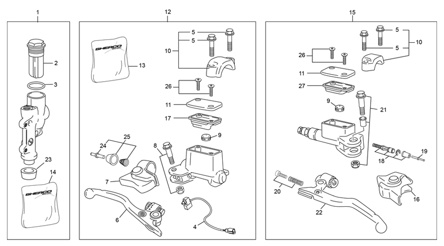 MASTER CYLINDER FRONT - CLUTCH - REAR