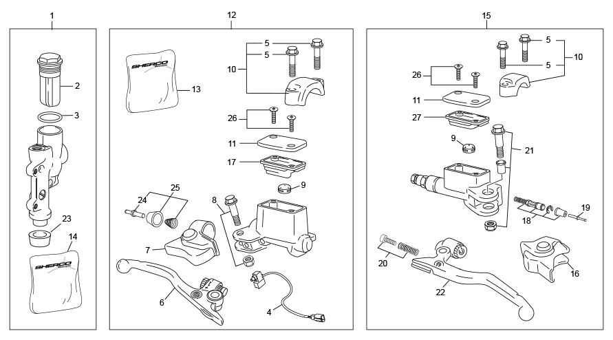 MASTER CYLINDER FRONT - CLUTCH - REAR